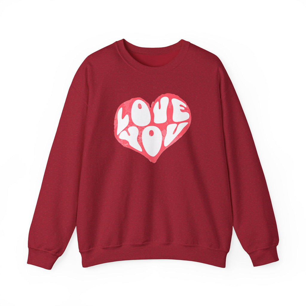 Love You Heart Valentines Day Sweatshirt | Valentine Heart Crewneck