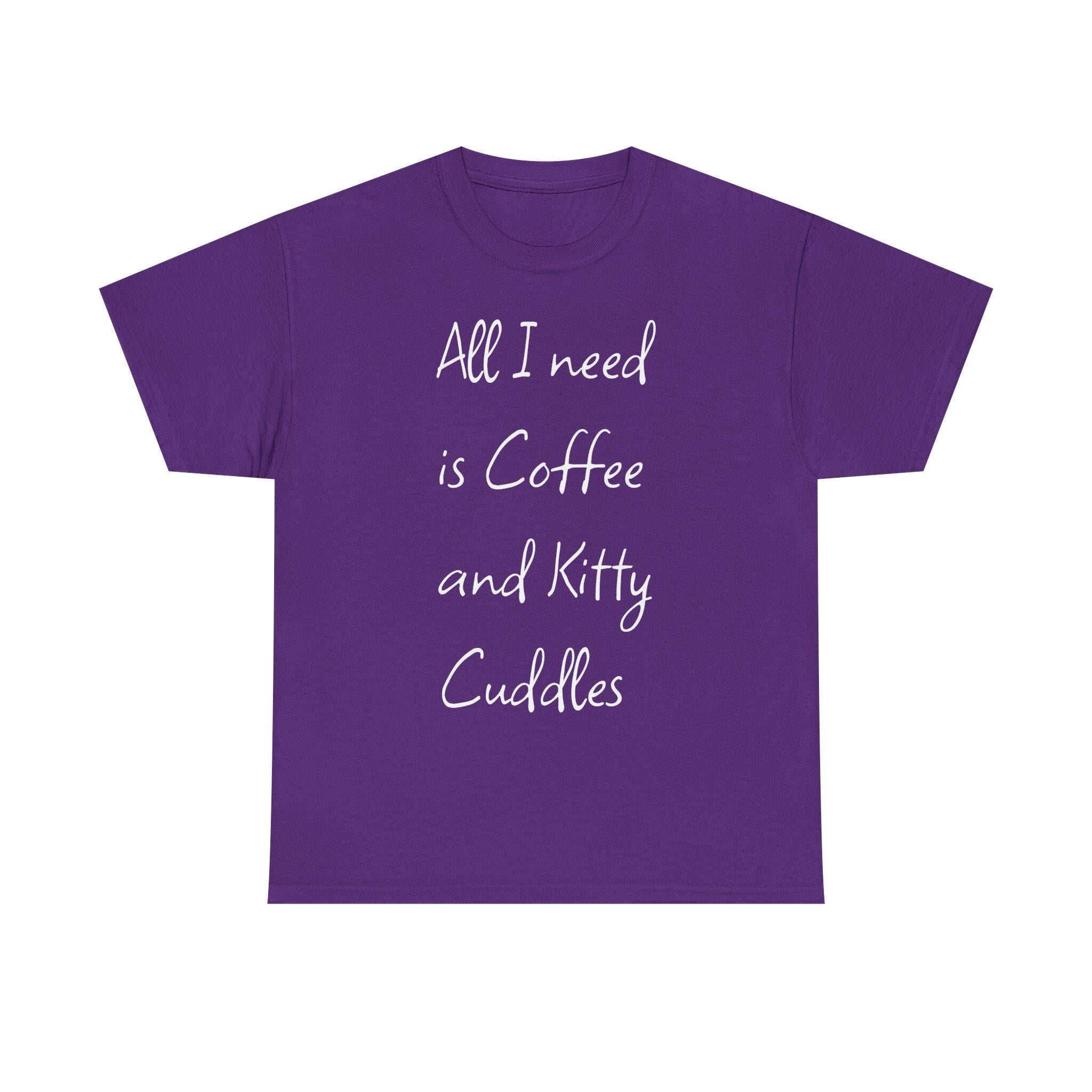 Coffee and Kitty Cuddles T-Shirt | Cat Lover Comfort Tee