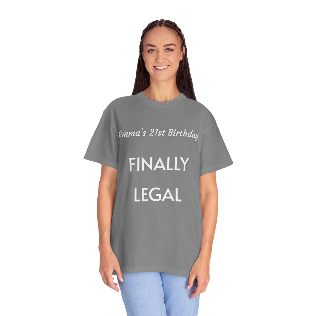Custom 21st Birthday T-Shirt, Finally Legal Tee, Personalized Cotton Shirt