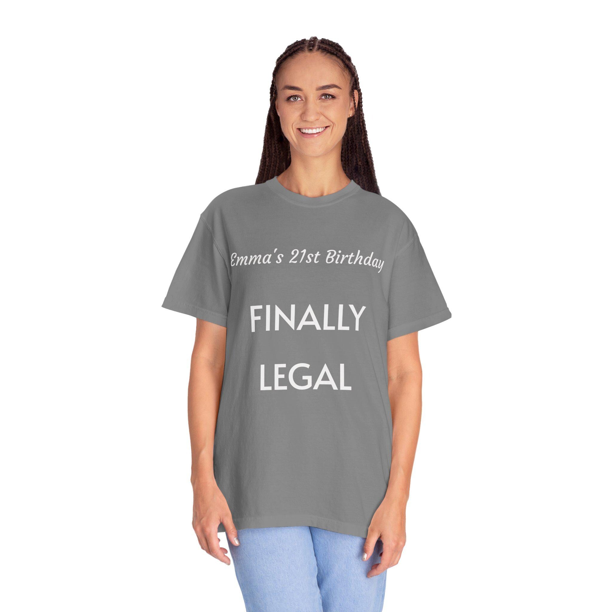 Custom 21st Birthday T-Shirt, Finally Legal Tee, Personalized Cotton Shirt